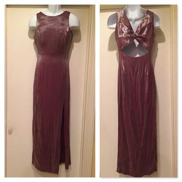 Vintage Dresses & Skirts - Ever Beauty 90s Berry Lame Column 6 Dress Back